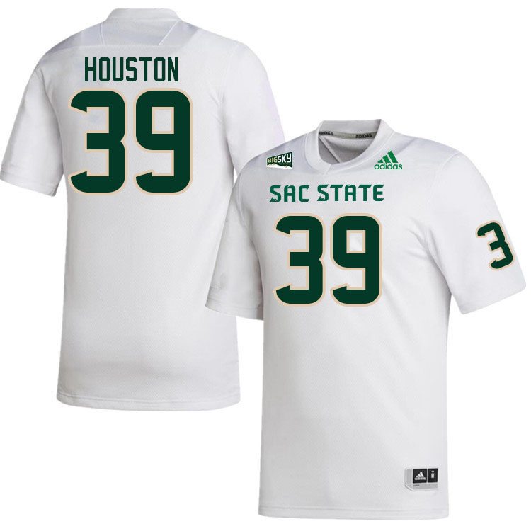 Sacramento State Hornets #39 Derek Houston College Football Jerseys Stitched Sale-White